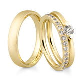 Breuning Triset Trauringe mit 17 Diamant - 48/06610 & 48/06611 & 48/06612